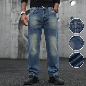 Durability Focus Men's Jeans - Premium Metal Button & YKK Zipper, Essential Comfort-Casual Streetwear Pants