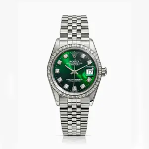 Rolex 6517 Vintage Automatic Watch Aftermarket Green Dial, 25.5mm Diamond Ladies Watch 16000172