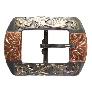 Coolhorse 1" Vintage Copper Cactus Leaves Buckle