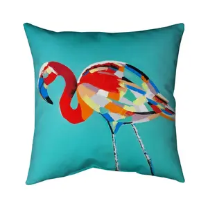 Begin Home Decor 5541-1616-AN233 16 x 16 in. Abstract Flamingo Red Pillow - Animal Bedroom Decor Pillow