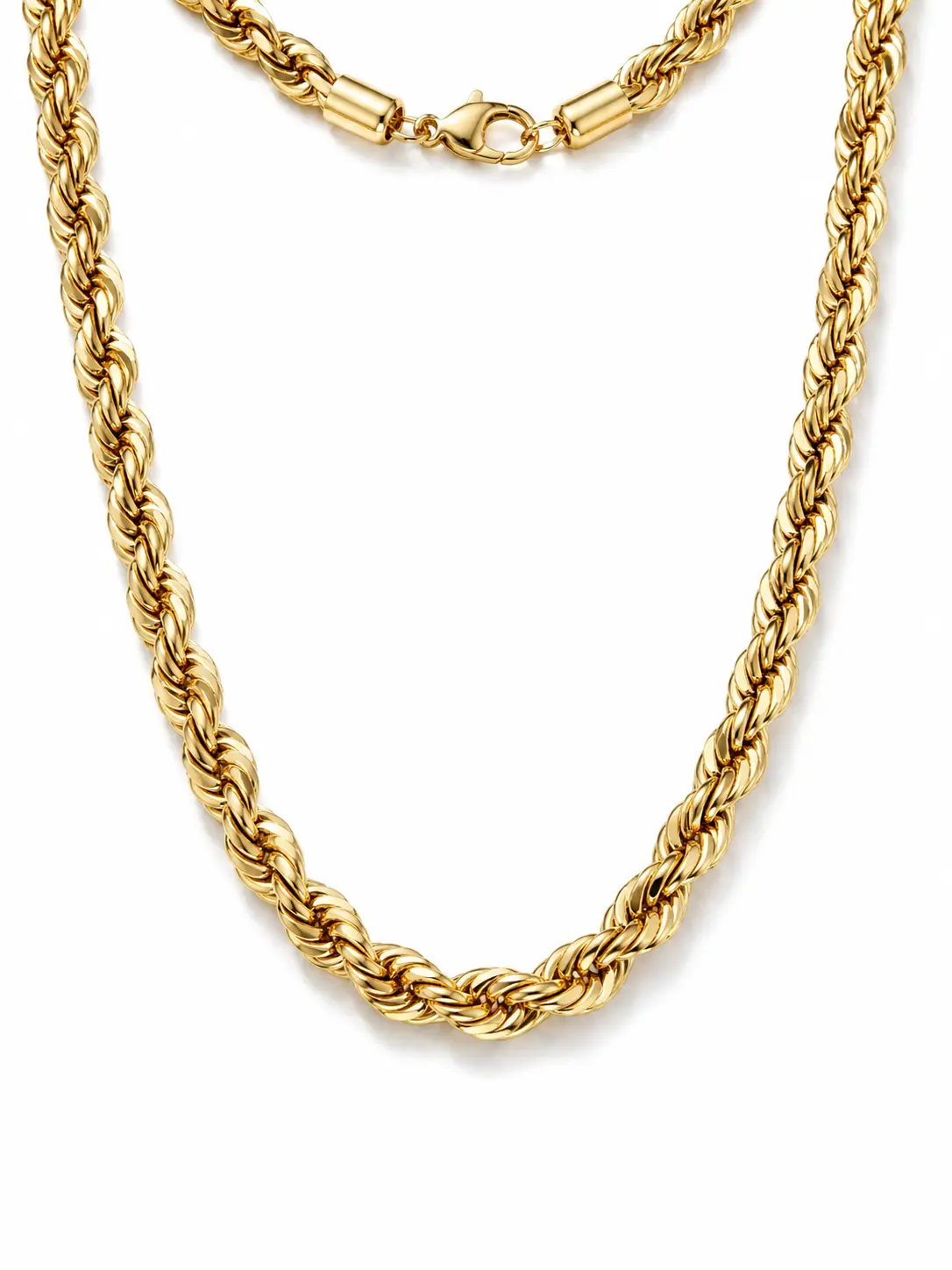 Men’s Thick Gold Rope Chain Necklace 18k gold filled