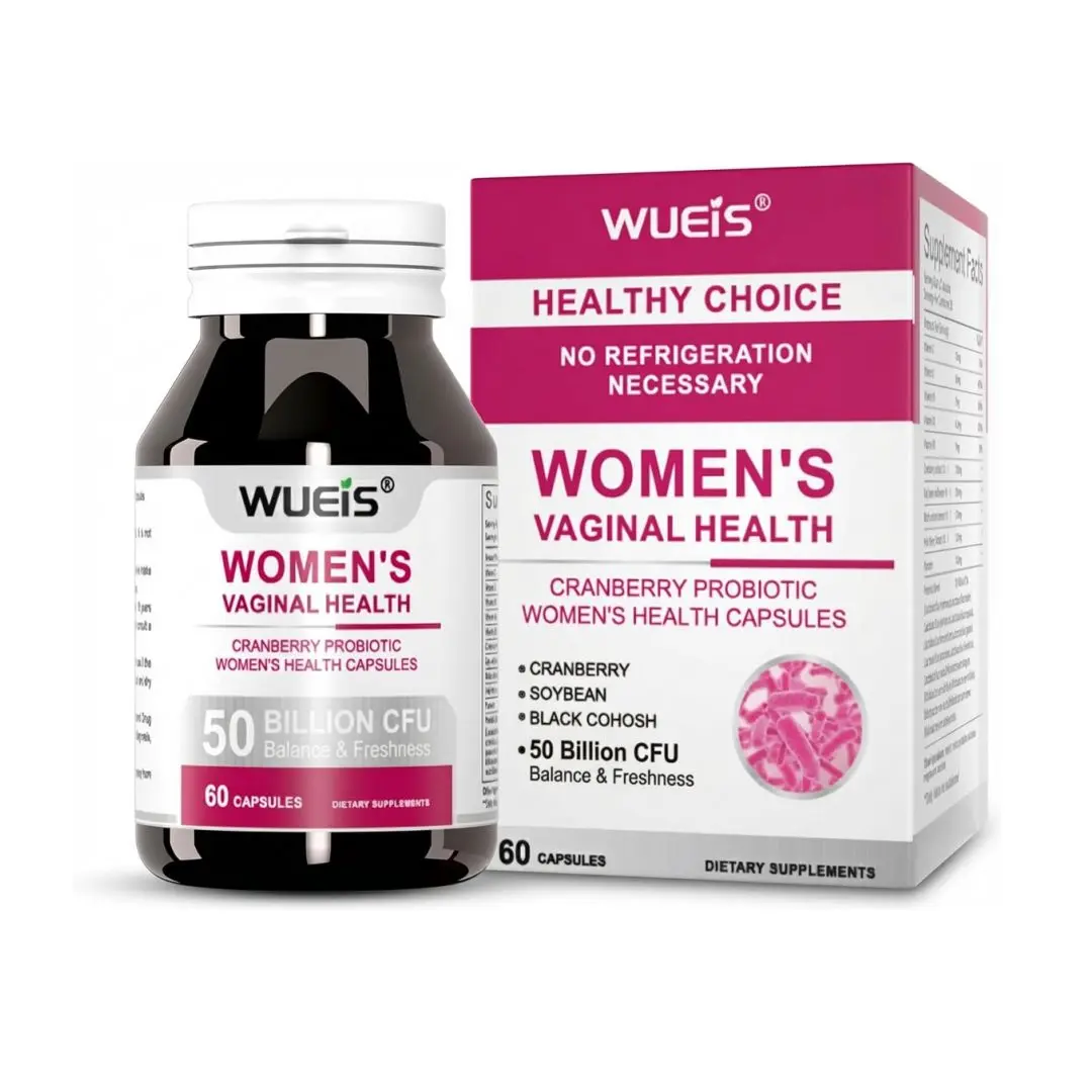 WUEIS Women’s 50 Billion Probiotic with Cranberry & Herbal Extracts – Balance, Freshness & Immune Support – 60 Capsules