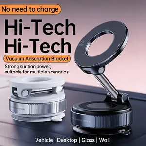 This 360° rotatable foldable car phone mount adopts dual-sided magnetic suction and vacuum adsorption technology, with super strong adhesion to fix your phone firmly. One-hand operation, install and use instantly without tools. The foldable design saves s