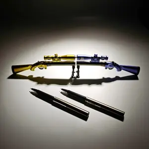 LED Scope 98K Rifle Design Ballpoint Pen, Military Aircraft & Missile Truck Design- 0.38mm Tip for Smooth Writing, Unique Desk Accessory & Gift for Military Fans, Kids, Family (Home/Office Use)