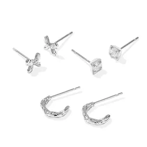 Kendra Scott Belle Cubic Zirconia Stud Earring Set 3pc - Silver/White Kendra Scott Belle Cubic Zirconia Stud Earring Set 3pc - Silver/White