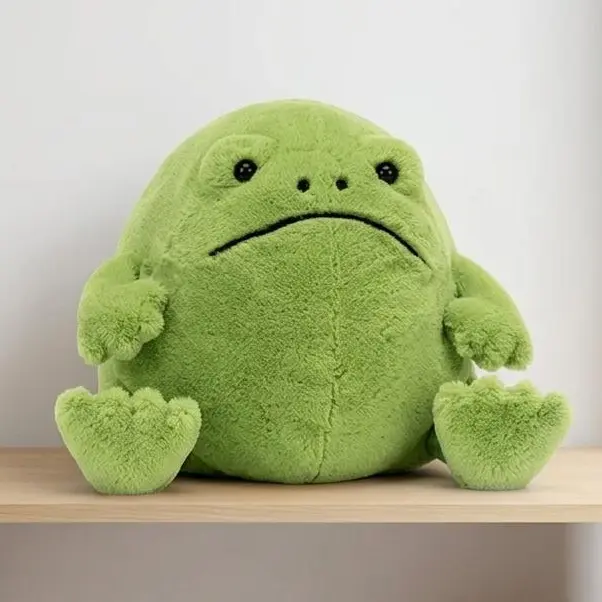 JELLYCAT Ricky Rain Frog Plush Collectible Soft Green Frog Stuffed Animal Premium Gift Cute Plushie for Shelf Decor Stress Relief and Cozy Cuddles