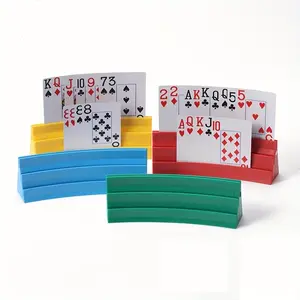 Magnetic Poker Card Storage Box, Foldable Dual-Layer Poker Rack, Hand-Free Game Organizer for Adults, Ideal for Gaming