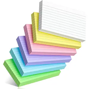 300 Count 3 x 5 Inch Colored Ruled Index Cards - Durable Flash Cards for School College Office Home Organization, Ruled Line Note Cards for Study To Do List Note Taking