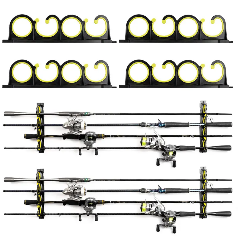 New Cross - Border Fishing Rod Rack 8 - Position Wall Mounted Ceiling Hanging Fishing Pole Storage Display Rack Fishing Rod Holders Fishing Pole Holder
