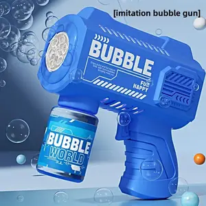 Automatic Bubble Gun for Kids, Three Colors Available, Includes Stickers, Large Bubble Output, Perfect for Holidays, Requires Batteries