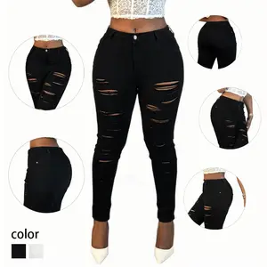 Butt Lifting Ripped Jeans for Women High Rise Stretchy Skinny Denim Pants