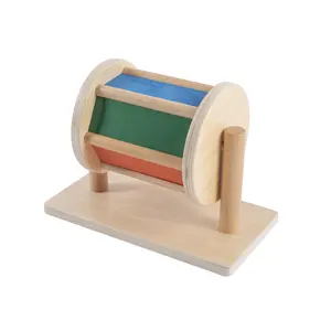 ADENA MONTESSORI Full Size Spinning Drum Montessori Toys for Infant 6-12 Months 1 Year Old Babies Toddlers Sensory Gift with Bell & Colorful Glitter Materials