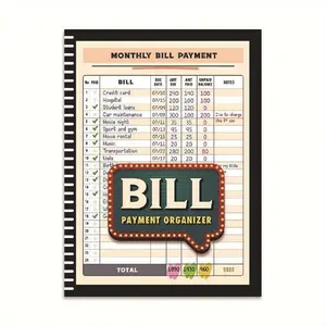 A 4-year monthly bill tracking notebook that can track for 48 months, ideal for family financial planners to record expenses, payment logs, and debt repayment plans