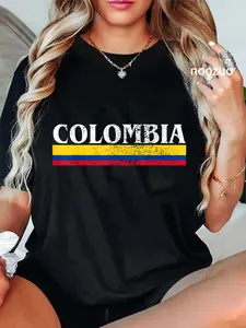 100% Cotton Colombia Vintage T-Shirt Travel Love Colombia
