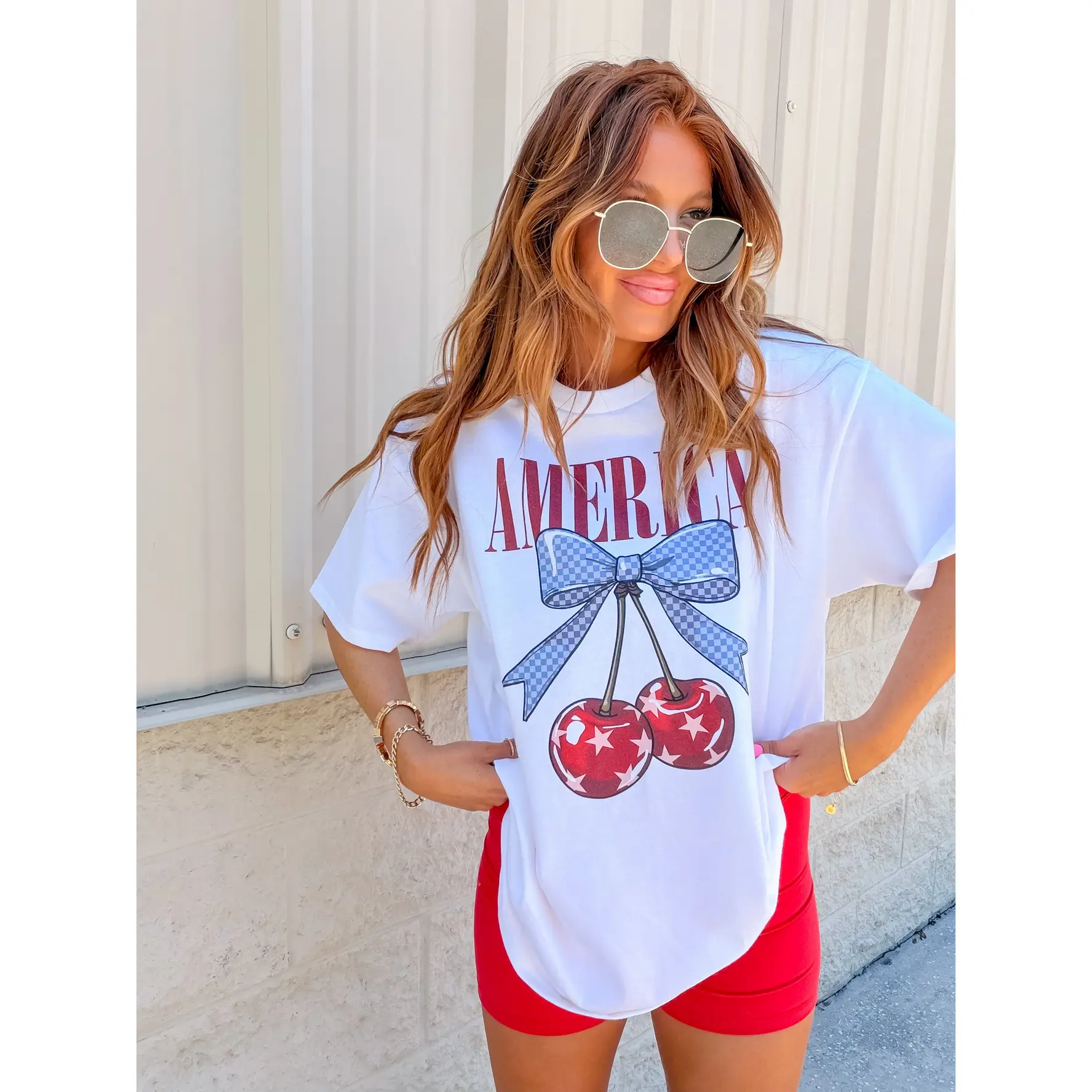 DAMAGE LOGO SHORT KNIT TOP AMERI