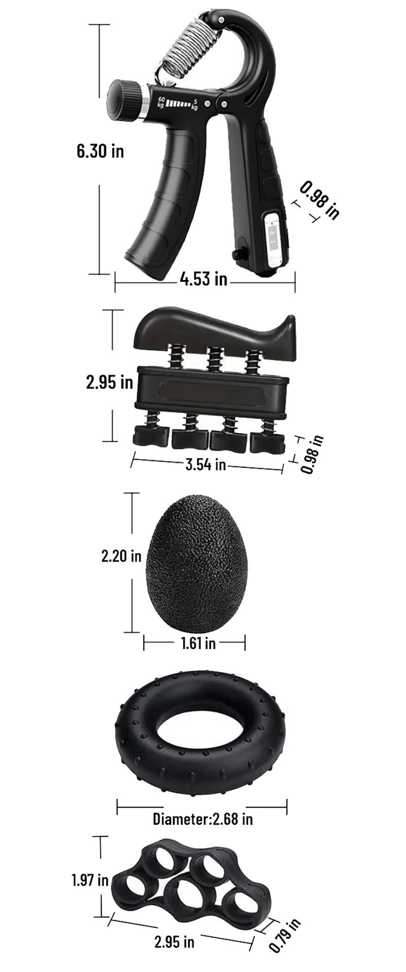 All-in-One Grip Strength Trainer 5Pcs Hand Exerciser Kit for Men Women Forearm Training with Ergonomic Grip and Enhanced Comfort