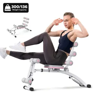 Multi-Functional Adjustable Ab Workout Bench, Home Gym Exercise Equipment, Core Trainer & Sit-Up Machine for Full Body Training Ab Shaper Ab Roller