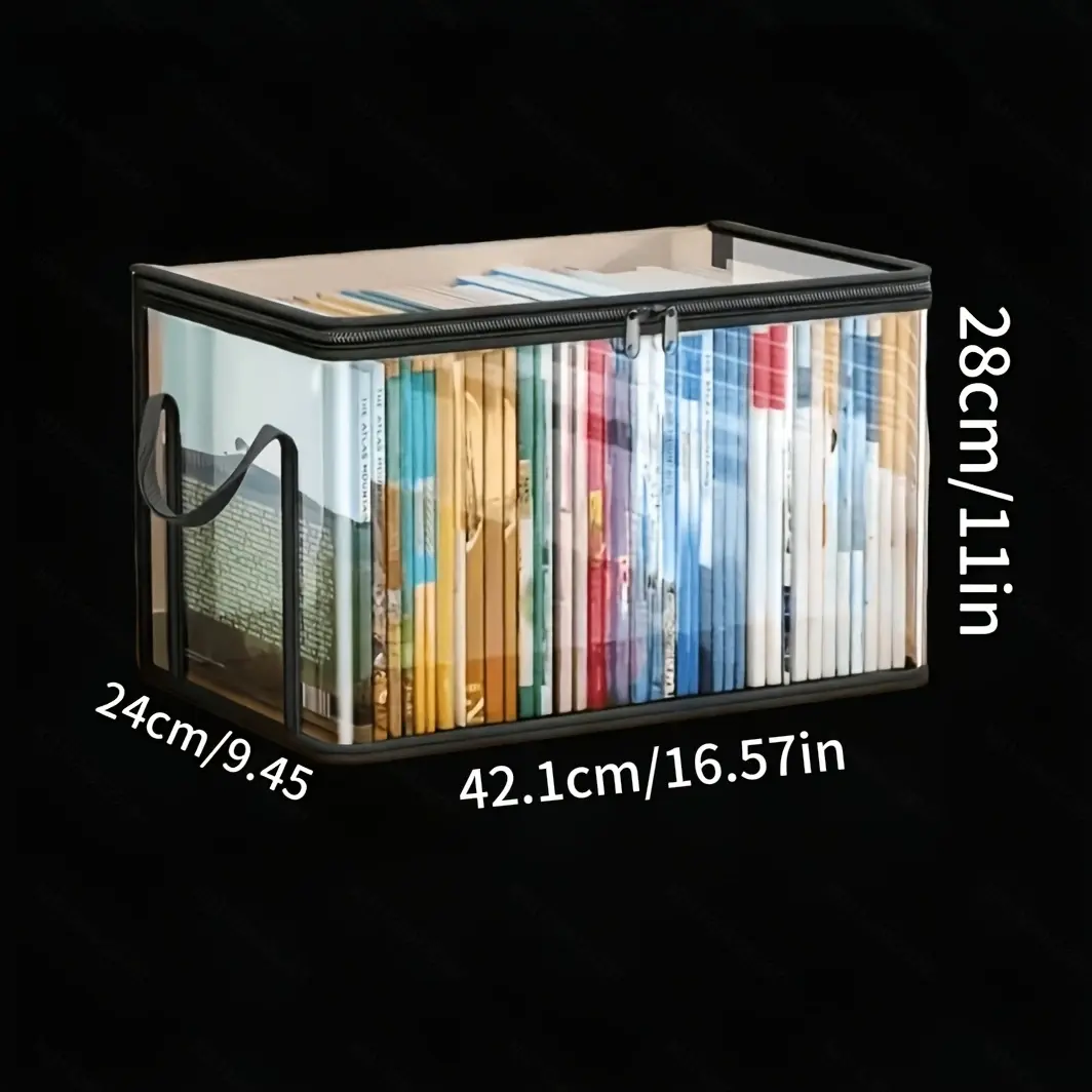 2pcs Large Capacity Heavy Duty Storage Bin with Lid, Thick Durable Plastic Organizer Box, Space-Saving Stackable Storage Container for Home, Closet, Bedroom, Dorm, Moving & Travel