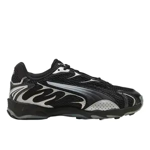 PUMA Womens Inhale Metallic Lace Up Sneakers Shoes Casual - Black, Silver