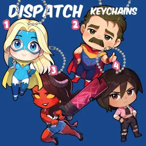 Dispatch Game Keychains - Gamer Gift - Chibi - Z-team - Invisigal - Blonde Blazer - Phenomaman - Malevola