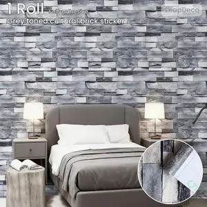 Industrial Style Cultural Brick Self-Adhesive Decorative Wallpaper Roll, Textured Wall Paper, Wall Renovation Decor, Thick Material, Easy Clean, Multiple Sizes Available