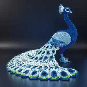 5686 Piece Peacock Building Blocks, High Difficulty Intelligence Puzzle Toy, DIY Handmade 3D Model, Perfect Birthday Gift, Party Decoration, Crafts
