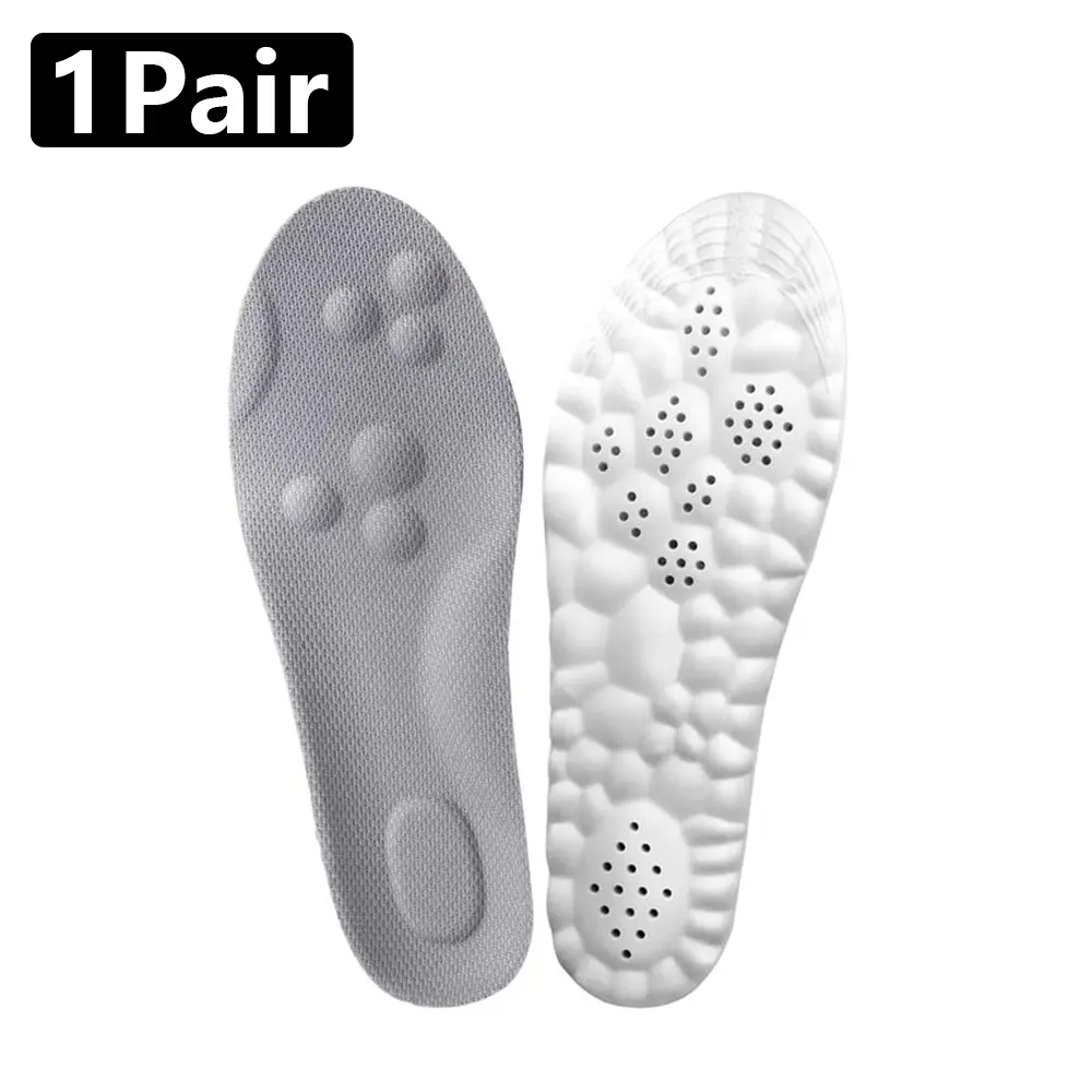 Cloud‑Like Soft 4D Massage Shoe Insoles - High Resilience Foam Foot Pads, Breathable Trim‑to‑Fit Design for Men’s and Women’s Footwear