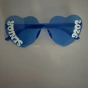 Trendy Heart-Shaped Sunglasses Cute Y2K Rimless Shades for Graduation| Summer Party | Bachelorette |Festival Glasses| Unisex| Perfect Gift for Seniors