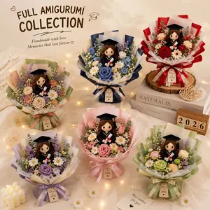 {FULL COLLECTION} AMIGURUMI Handmade Graduation Bouquet – High Quality Crochet Graduation Flower Doll for Class of 2026 | Viral Handmade Senior Gift, Cute Graduation Keepsake Bouquet for Photos, Graduation Party & Lasting Memories