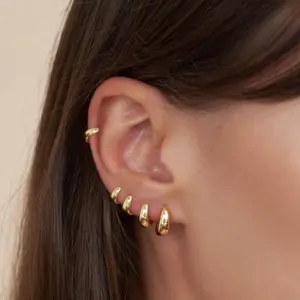 Dearmay Small Hoop Earrings Set for Women,Mini Chunky Huggie Hoop Earring Hypoallergenic Stackable Earrings for Multiple Piercing Dainty Cartilage Earring for Women Jewelry Gift Black Friday