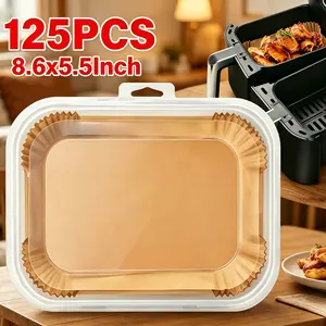 Disposable air fryer paper, basket liner sheets, dual zone baking parchment, food grade fryer pads, thick grease resistant mats, multi cooker compatible disposable cooking papers Kitchen