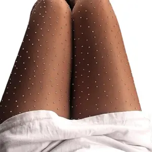 [Buy 2 Get 1 Free]Women Sheer Tights Pantyhose Shiny Rhinestone See Through Stockings For Daily Wear， 1 Pair High Stretch Comfy Breathable Pantyhose  Black Girl