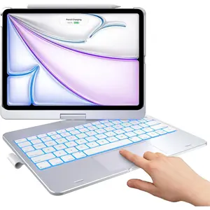 Keyboard Case for iPad Air 11-inch(M4/M3/M2, 2026/2025/2024) & iPad Pro 11(4th/3rd/2nd/1st Gen),Multi- Trackpad,11-Color Backlight,360?Rotatable for iPad Air 5/4th Gen,