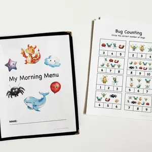 Personalized Kindergarten Morning Menu | 24 Reusable Cardstock Pages | Custom Name & Address, Alphabet, Numbers & More!