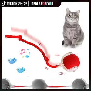 Electric Rope Cat Ball Toy, Interactive Cat Teaser Wand, Automatic Rolling Ball Toy, Pet Supplies, Cat and Dog Accessories