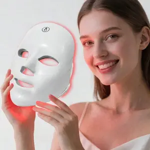 LED Mask 7 Color Light Therapy Instrument, USB Rechargeable, Suitable for Facial Use, Face Skincare Tool, Non-Battery Type, Skin Repair Facial