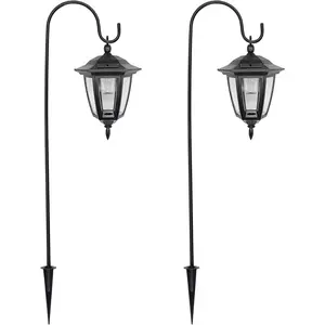 34 Inch  Solar Lights Outdoor  Solar Garden Lights with 2 Shepherd Hooks Landscape Lighting for Lawn Patio Yard Pathway Driveway,2 Pack