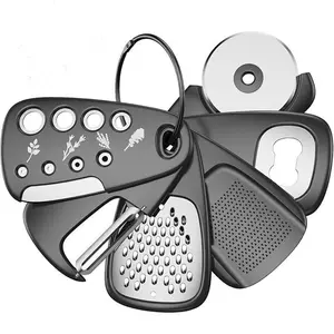 6-In-1 Multi-Functional Kitchen Tool Set, Herbs Stripper, Pizza Cutter, Grater, Peeler, Bottle Opener, Compact Home Kitchen Tools