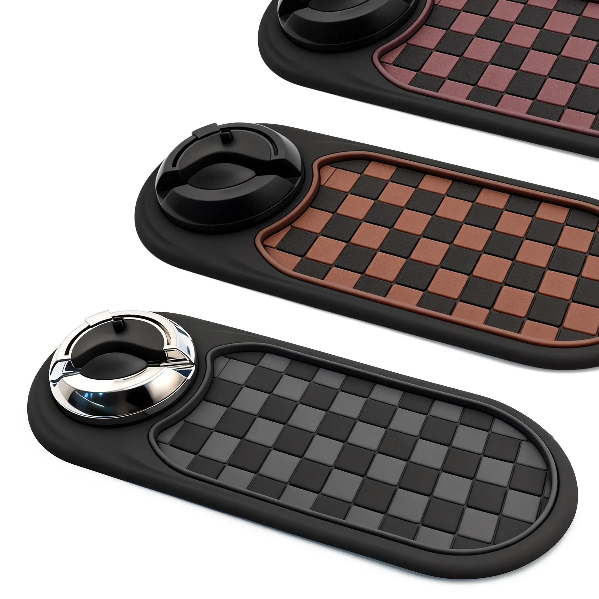 Multifunction Anti-Slip Car Dashboard Organizer Pad - Rotatable Phone Holder, Cars Accessory for Sunglasses, Keys (Brown/Black) | Auto Accessories, Organizes Dashboard, Father's Day Gift