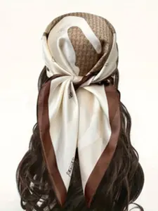 Elegant Printed Square Scarf, Versatile Horse Pattern Small Silk Scarf, Breathable Sun Protection, Ideal for Business Meetings, Casual Travel, Parties