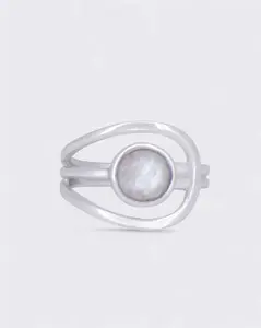 Magical Moonstone Sterling Silver Loop Ring