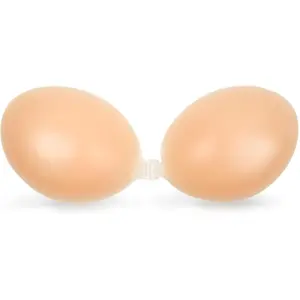 Silicone Push-Up Bra - Strapless Sticky Adhesive Bra Invisible Off-Backless Viscous for Women Dress - Comfortable & Skin-Friendly - Washable & Reusable - Enhances Chest Appearance Soft Womenswear