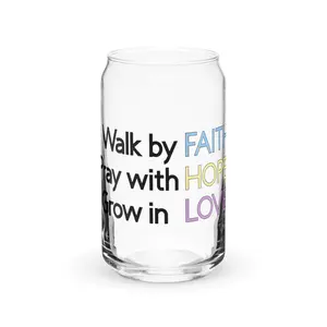 Faith Hope Love Can-shaped Glass