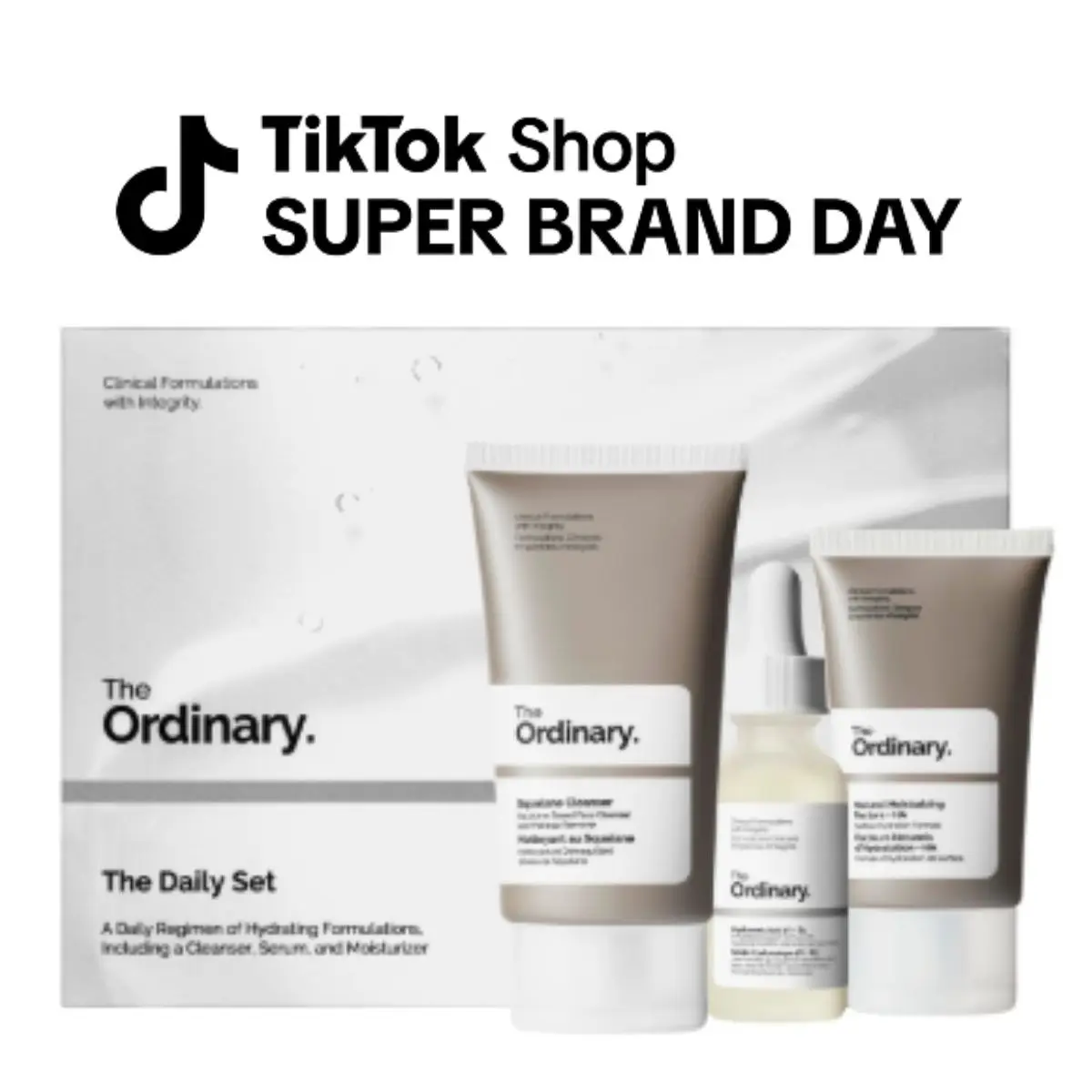 The Ordinary The Daily Set, Daily Skincare Routine with Squalane Cleanser, Hyaluronic Acid 2% + B5, and Natural Moisturizing Factors + HA | Skin Care Set