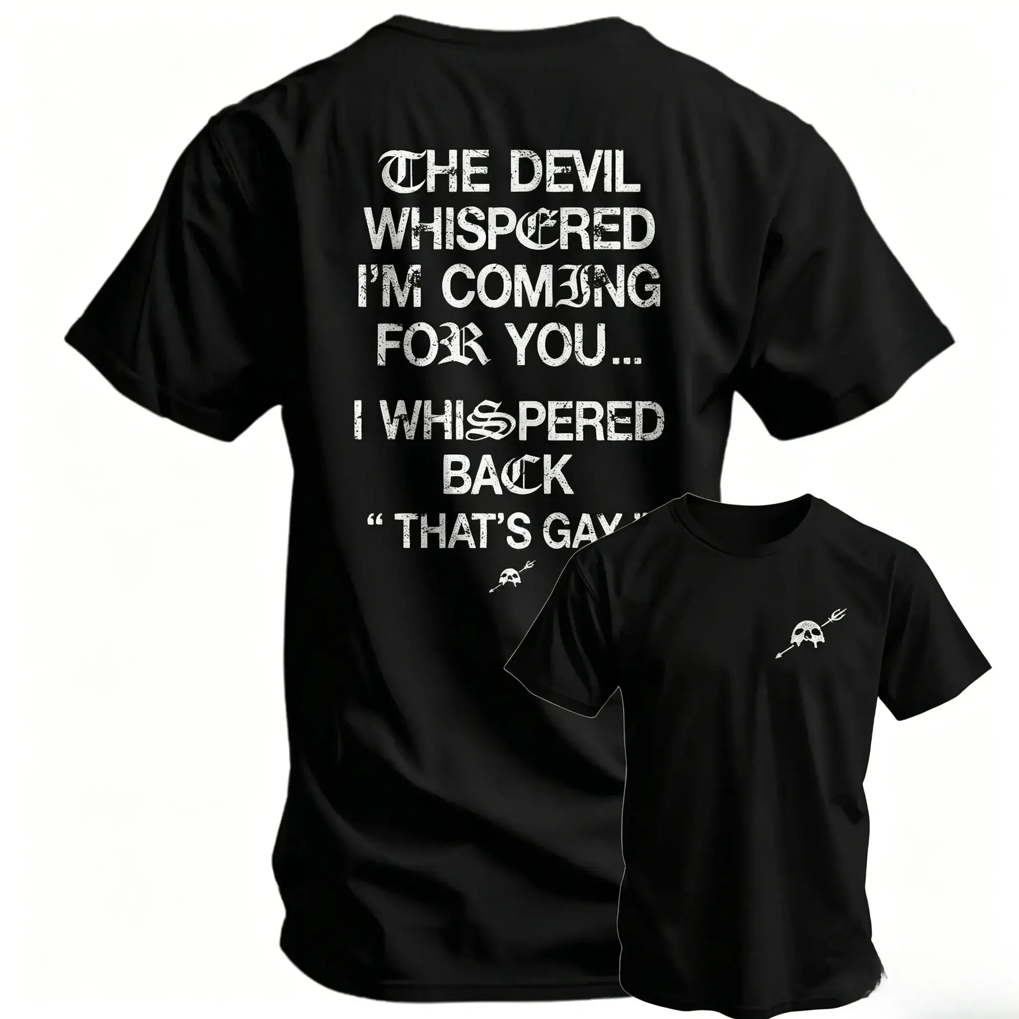 Cotto The Devil Whispered I'm Coming For You Men's T-Shirt, Training Tee Funny tee