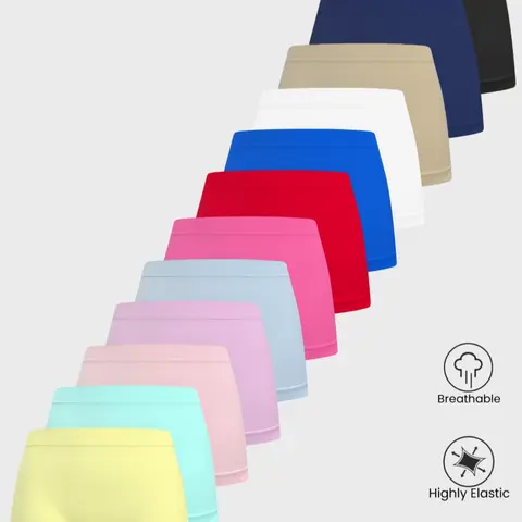 1/3/4/5/8/10/12 Pack Girls' Summer Cute Plain Briefs, Multiple Sizes (7y-14y), Comfortable Breathable Elastic Underwear, Casual Wear All Seasons, Kid Underwear