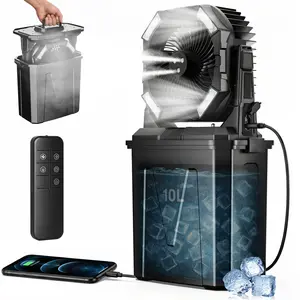 Portable Misting Fan with 20000mAh Battery 10L Water Tank 4 Fan Speeds LED Lights Remote Control Adjustable Mist for Outdoor Beach Sports Home Use Stay Cool Anywhere with Powerful Airflow Long-lasting Performance Usb tiktokshopspringglowup