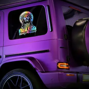 Car Holographic Sticker ,Devout Prayer, Faith in Jesus, 9.84 Inches ,car stuff，car decor，car decoration ，car thing，Vinyl ,with Metal Cross Badge ,for Car Window and Bumper Decoration ,Cool and Meaningful Car Accessory christian