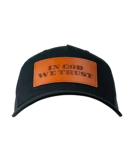 In God We Trust Leather Patch Hat