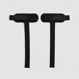 Lifting Straps with Cushioned Wrist Cuff 14.5" Cotton Strap Anti-Slip Silicone Beads 5mm Steel D-Ring for Free-Weight & Cable Training